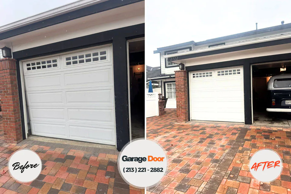 Before and after: garage door repair Blythewood, SC